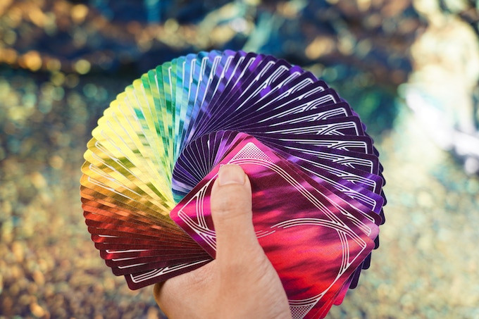 rainbow holo playing cards
