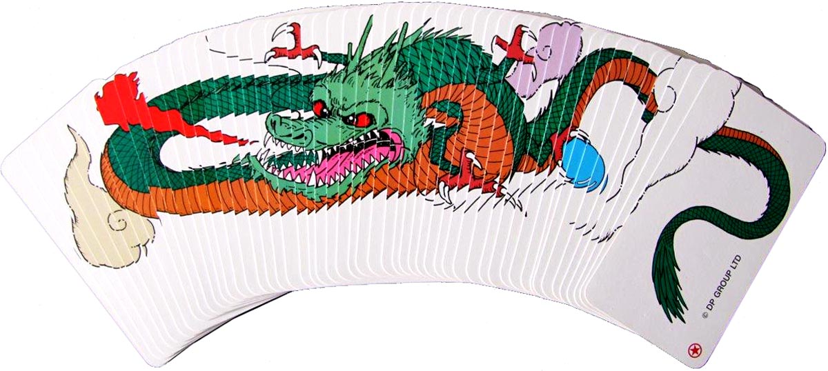 dragon fanning playing cards